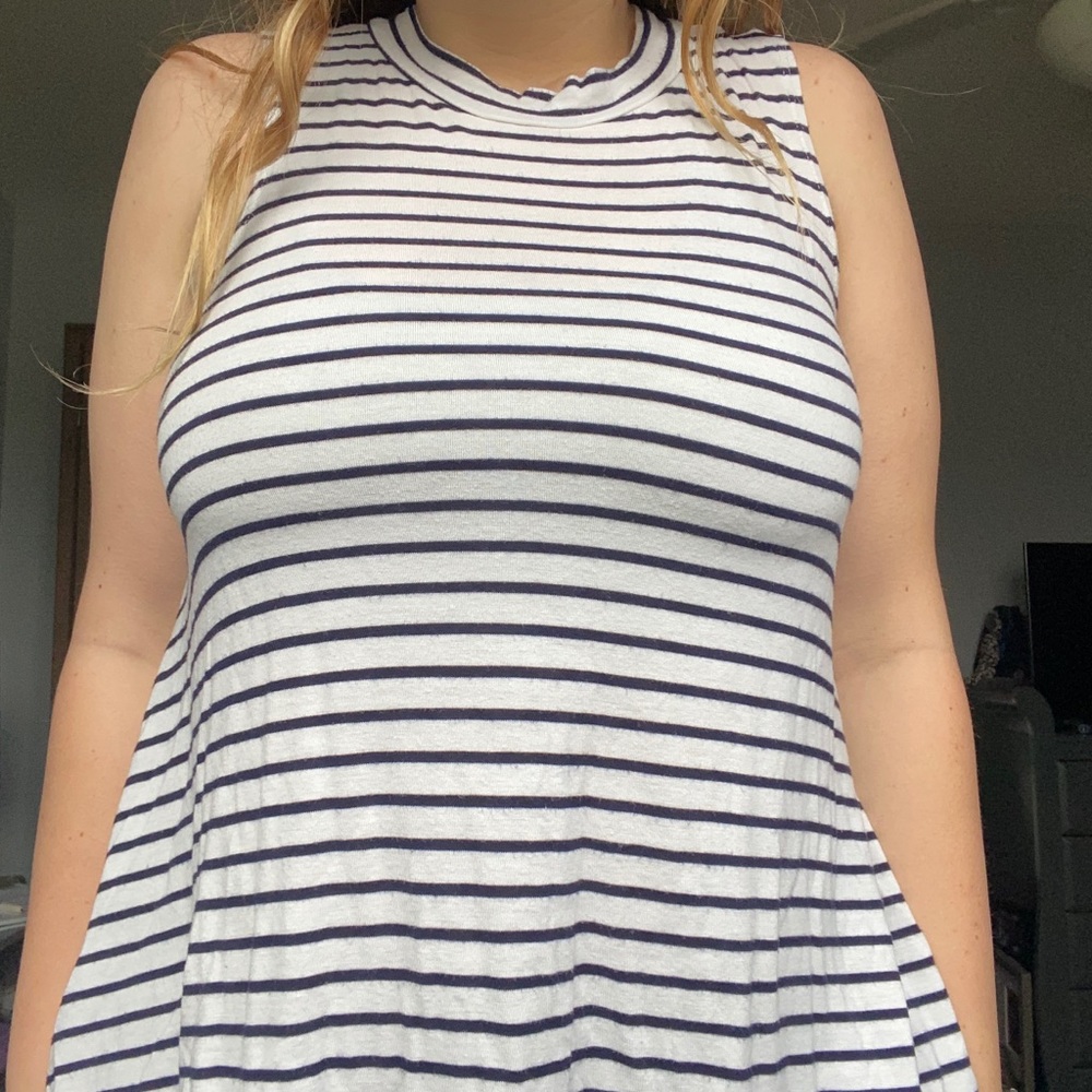 High Neck Striped Tank